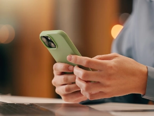 business person searching on smart mobile phone