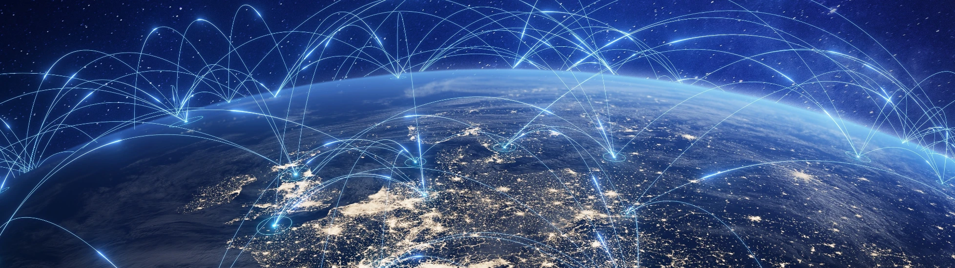 outer space view of planet earth showing connectivity