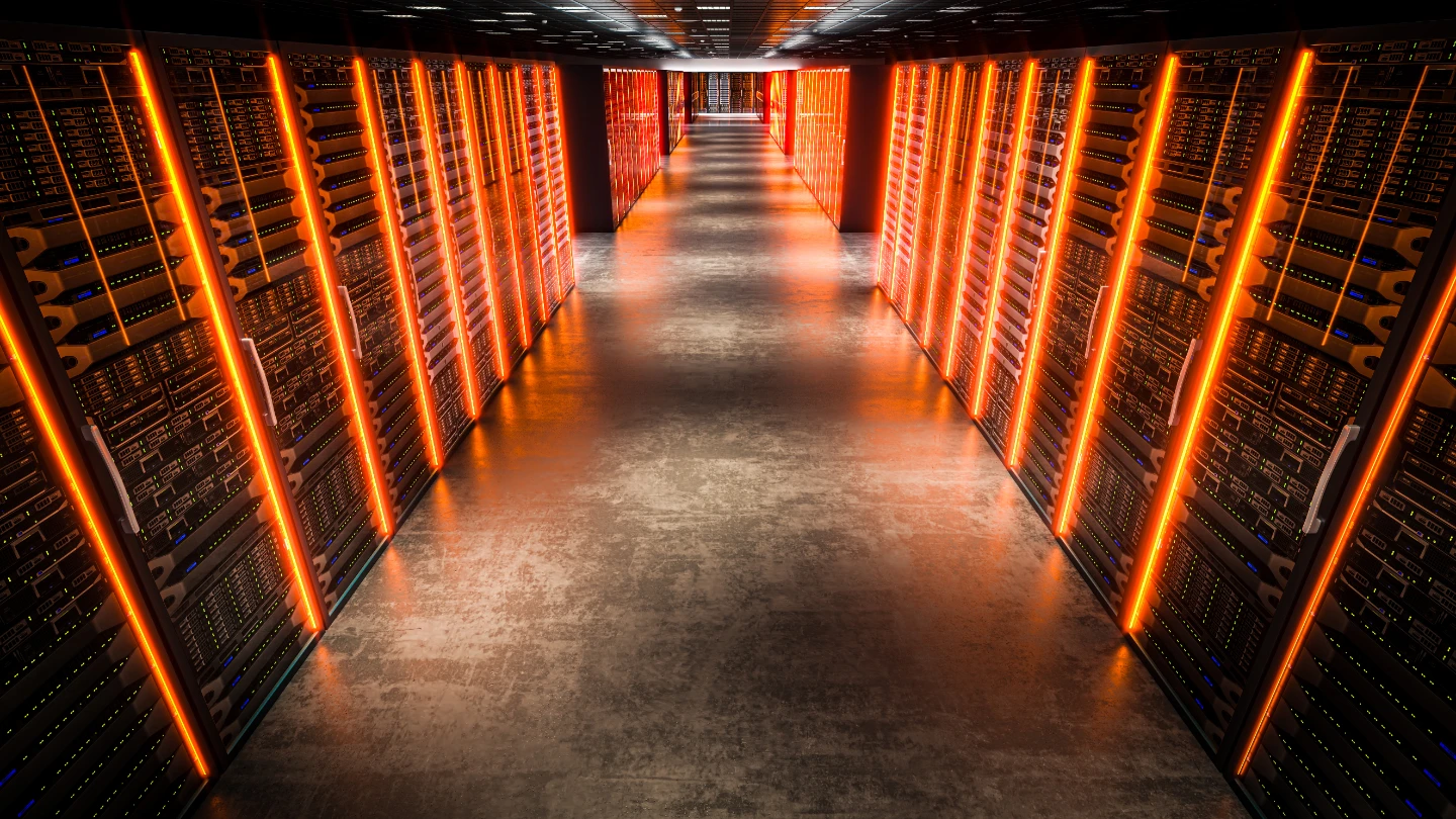 Hall with neon lights